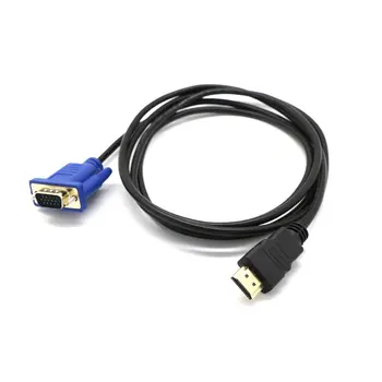 1 М HDMI-съвместим кабел HDMI-Съвместим с VGA HD с аудиокабелем адаптер HDMI-съвместим с VGA Кабел за Директна доставка на