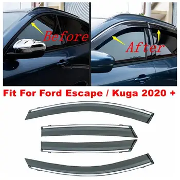 Прозорец Козирка вентилационна (противовакуумна) канална Козирка за Защита От Дъжд и Слънце Защита От Вятър Дефлектори Покривала за Подслон Защита Комплект Калъфи За Ford Escape / Kuga 2020 г. -2022 