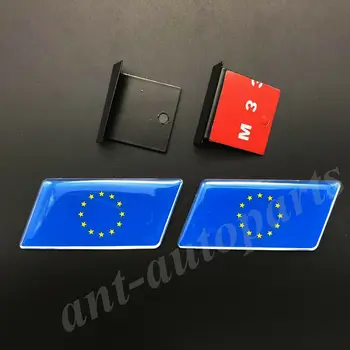 2 елемента ЕС Знаме на Европейския Съюз Колата Предна Решетка Скара Емблемата на Иконата Стикери Стикер