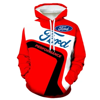 2022 Пролетно-есенен тренд Мъжки Ford car логото на 3D печат модел hoody с качулка Мъжки дрехи около Харадзюку
